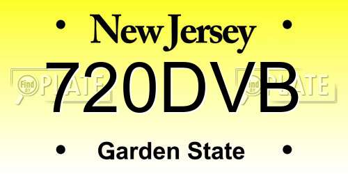 720DVB New Jersey License Plate