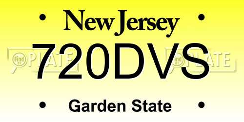720DVS New Jersey License Plate