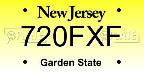 720FXF New Jersey License Plate