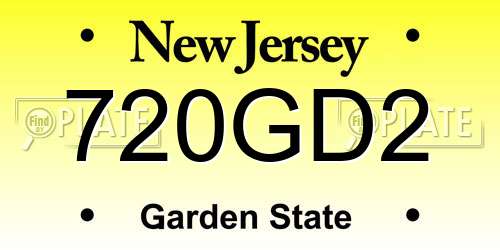 720GD2 New Jersey License Plate