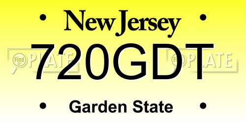720GDT New Jersey License Plate