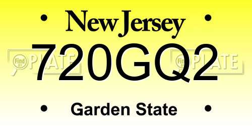 720GQ2 New Jersey License Plate