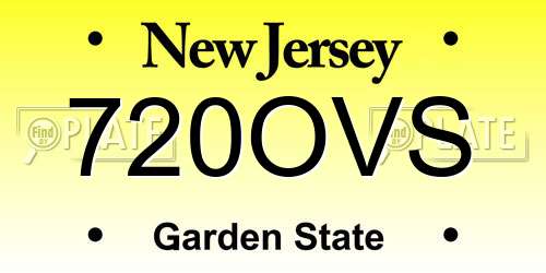720OVS New Jersey License Plate