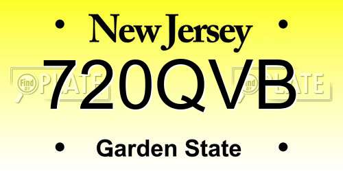 720QVB New Jersey License Plate
