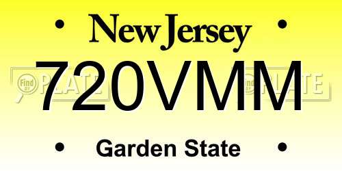 720VMM New Jersey License Plate