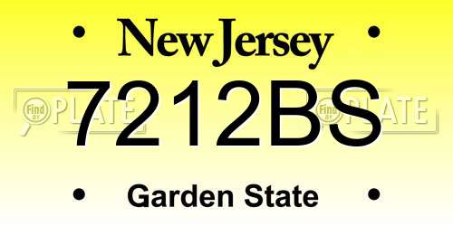 7212BS New Jersey License Plate