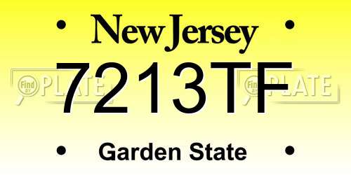 7213TF New Jersey License Plate