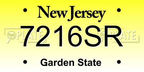 7216SR New Jersey License Plate