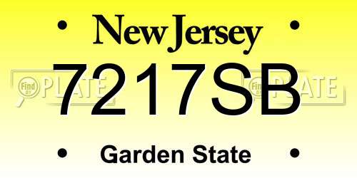 7217SB New Jersey License Plate