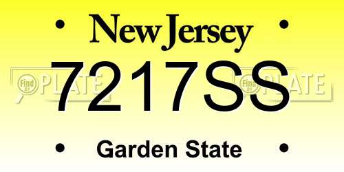 7217SS New Jersey License Plate