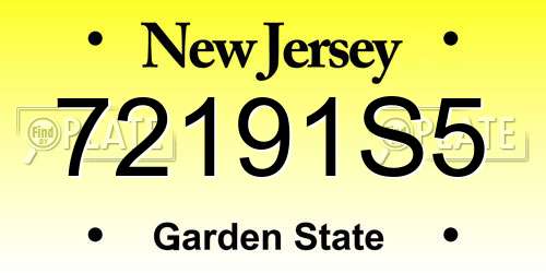 72191S5 New Jersey License Plate