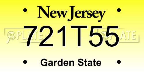 721T55 New Jersey License Plate