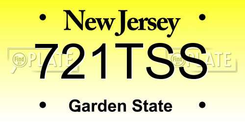 721TSS New Jersey License Plate