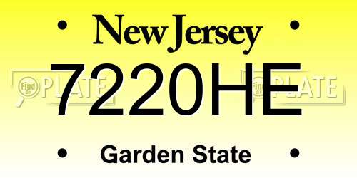 7220HE New Jersey License Plate