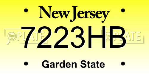 7223HB New Jersey License Plate