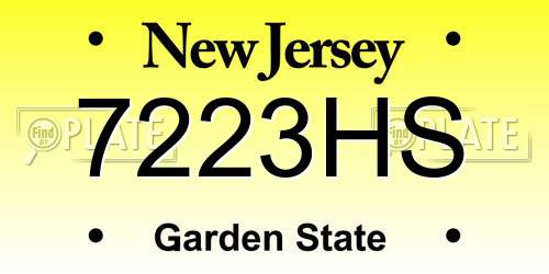 7223HS New Jersey License Plate