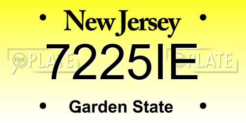 7225IE New Jersey License Plate