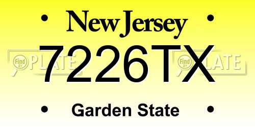 7226TX New Jersey License Plate