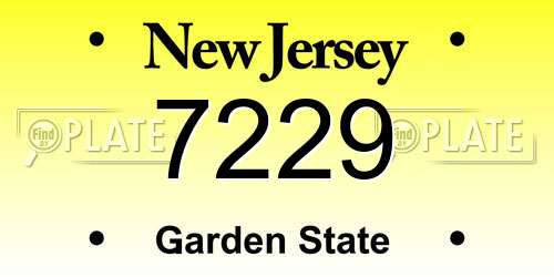 7229 New Jersey License Plate