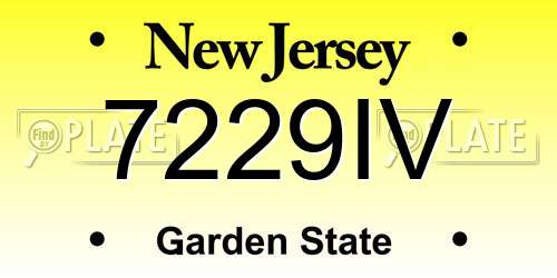 7229IV New Jersey License Plate