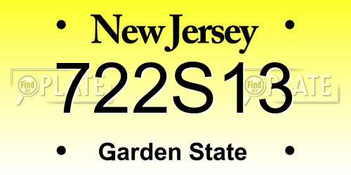 722S13 New Jersey License Plate