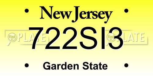 722SI3 New Jersey License Plate