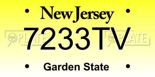 7233TV New Jersey License Plate