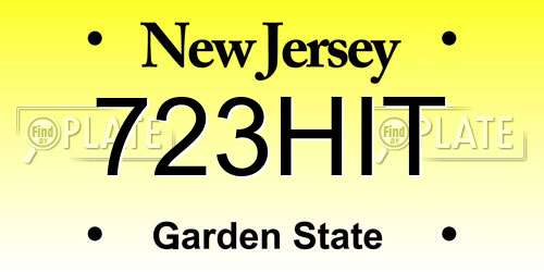 723HIT New Jersey License Plate