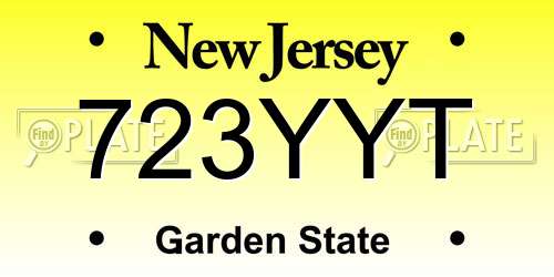 723YYT New Jersey License Plate