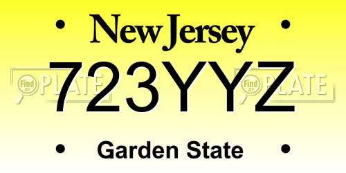 723YYZ New Jersey License Plate