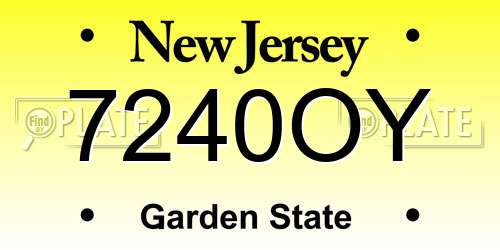 7240OY New Jersey License Plate