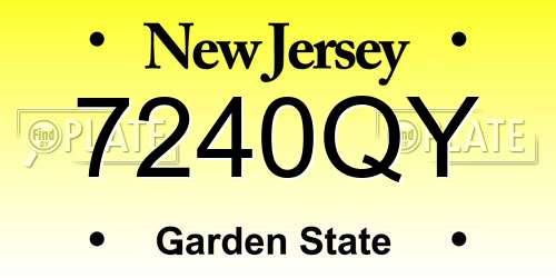 7240QY New Jersey License Plate