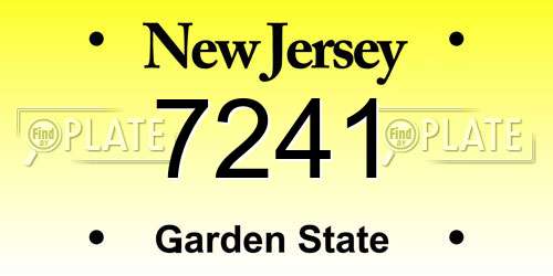 7241 New Jersey License Plate