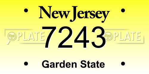 7243 New Jersey License Plate