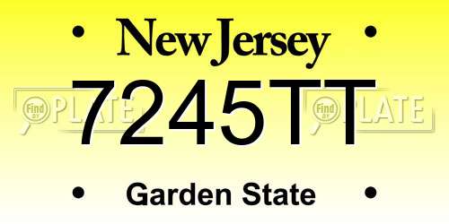 7245TT New Jersey License Plate