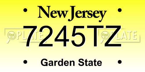 7245TZ New Jersey License Plate