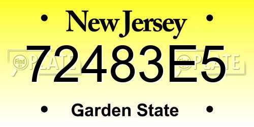 72483E5 New Jersey License Plate