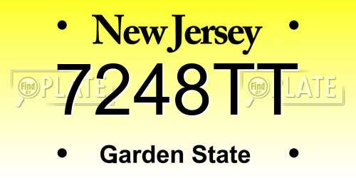 7248TT New Jersey License Plate