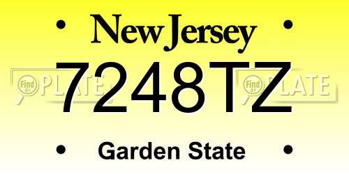 7248TZ New Jersey License Plate