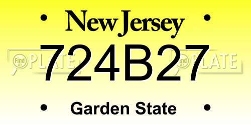 724B27 New Jersey License Plate