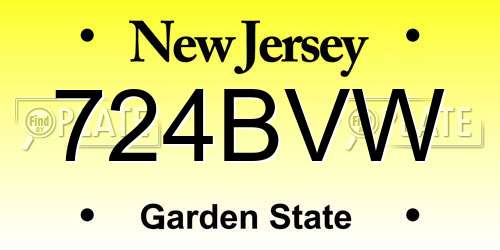 724BVW New Jersey License Plate