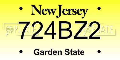 724BZ2 New Jersey License Plate