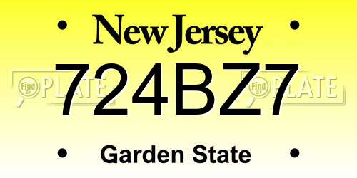 724BZ7 New Jersey License Plate