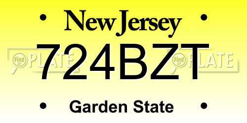 724BZT New Jersey License Plate