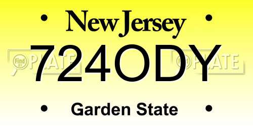724ODY New Jersey License Plate
