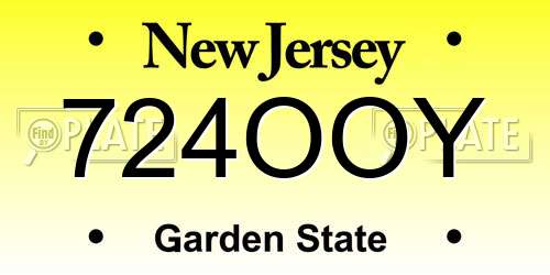 724OOY New Jersey License Plate