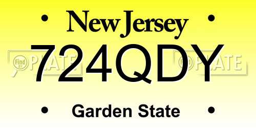 724QDY New Jersey License Plate
