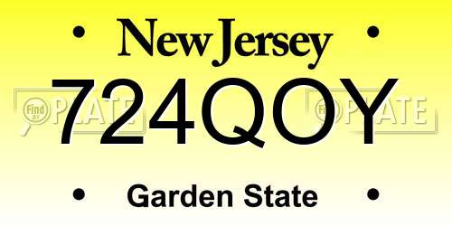 724QOY New Jersey License Plate