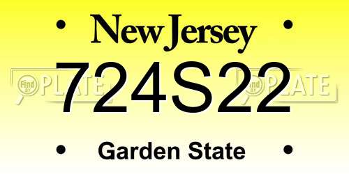 724S22 New Jersey License Plate