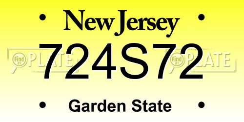 724S72 New Jersey License Plate